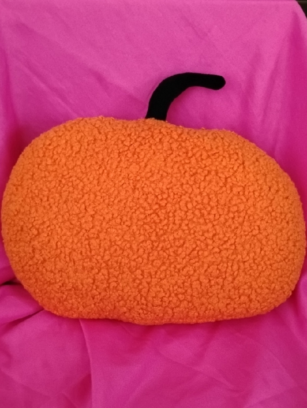 Plush Pumpkin Pillow - Orange & Black - Picture 7 of 8